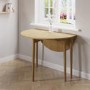 ONLY OPENED - Round Oak Folding Drop Leaf Dining Table - Seats 4 - Rudy