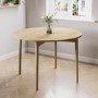 ONLY OPENED - Round Oak Folding Drop Leaf Dining Table - Seats 4 - Rudy
