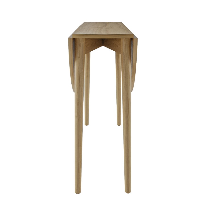 ONLY OPENED - Round Oak Folding Drop Leaf Dining Table - Seats 4 - Rudy