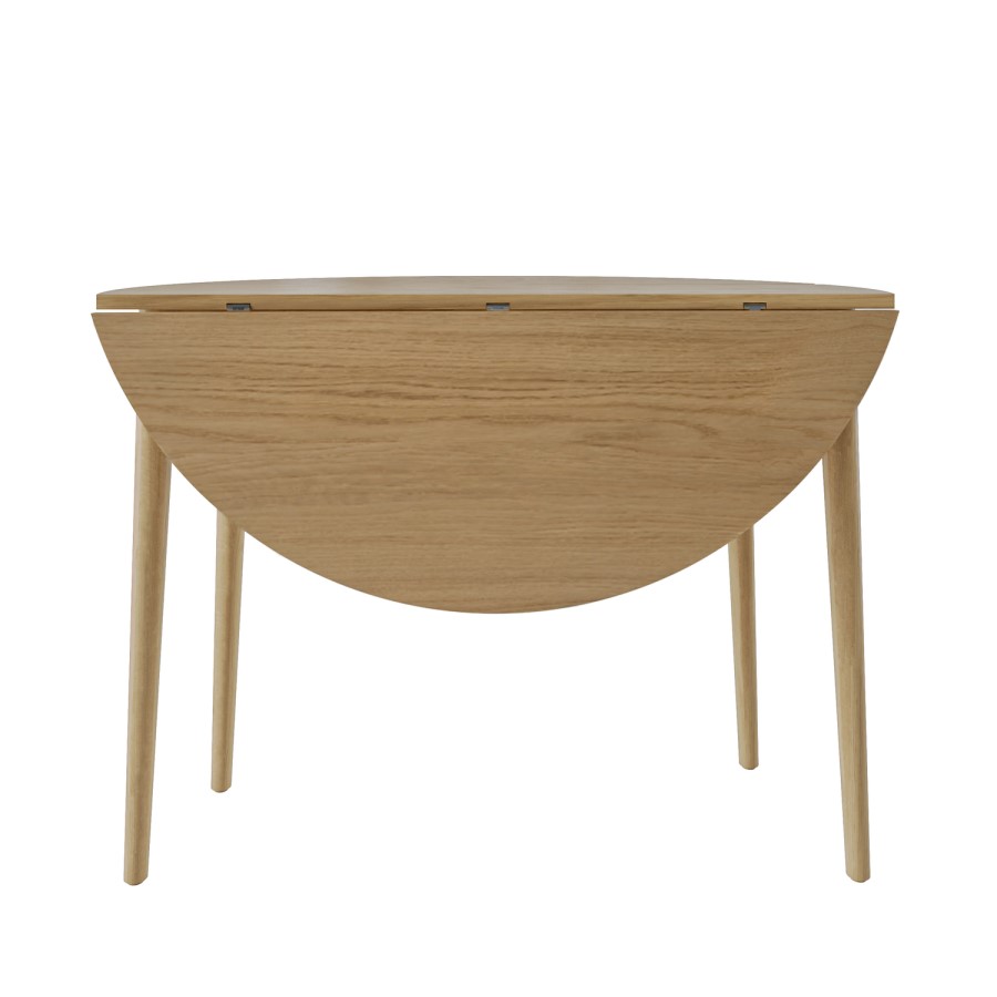 ONLY OPENED - Round Oak Folding Drop Leaf Dining Table - Seats 4 - Rudy