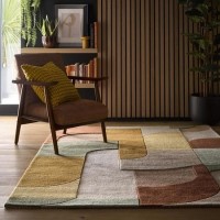 Large Geometric Brown Rug - 290 x 200 cm - Retro Deco - Origins