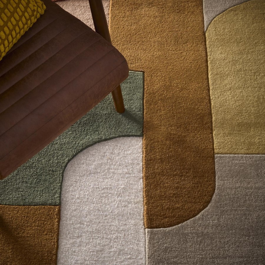 Large Geometric Brown Rug - 290 x 200 cm - Retro Deco - Origins