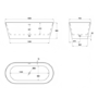 Freestanding Double Ended Bath 1650 x 740mm - Riley