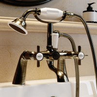 Antique Brass Traditional Bath Shower Mixer - Ripley