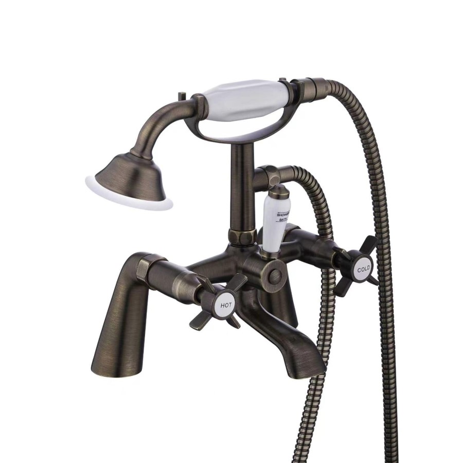 Antique Brass Traditional Bath Shower Mixer - Ripley
