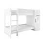 White Ribbed Bunk Bed with Storage and Wardrobe - Riya