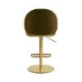 Set of 3 Olive Green Velvet Adjustable Swivel Bar Stools with Gold Base - Ronnie