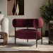 Burgundy Velvet Curved Armchair - Romy 
