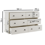 Large Beige 6 Drawer Chest of Drawers - Ralph