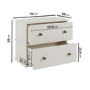 Wide Beige 2 Drawer Bedside Table - Ralph