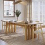 Large Solid Oak Dining Table - 240cm - Seats 6 - 8 - Roe