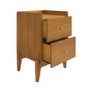 Wooden Mid-Century Tall 2-Drawer Bedside Table - Rumi