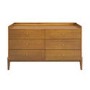 Wide Wooden Mid-Century 6 Drawer Chest of Drawers - Rumi
