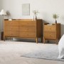 Wide Wooden Mid-Century 6 Drawer Chest of Drawers - Rumi