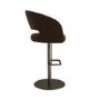 Curved Brown Velvet Adjustable Swivel Bar Stool with Brass Base - Runa
