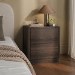 Modern Walnut 2 Drawer Bedside Table - Rowan