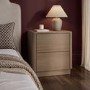 Modern Oak 2 Drawer Bedside Table - Rowan