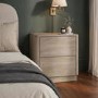 Modern Light Oak 2 Drawer Bedside Table - Rowan