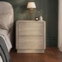 Modern Light Oak 2 Drawer Bedside Table - Rowan