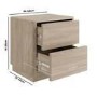 Modern Light Oak 2 Drawer Bedside Table - Rowan