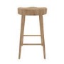 Solid Weathered Oak Kitchen Counter Stool - 70cm - Rayne