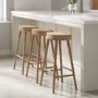 Solid Weathered Oak Kitchen Counter Stool - 70cm - Rayne