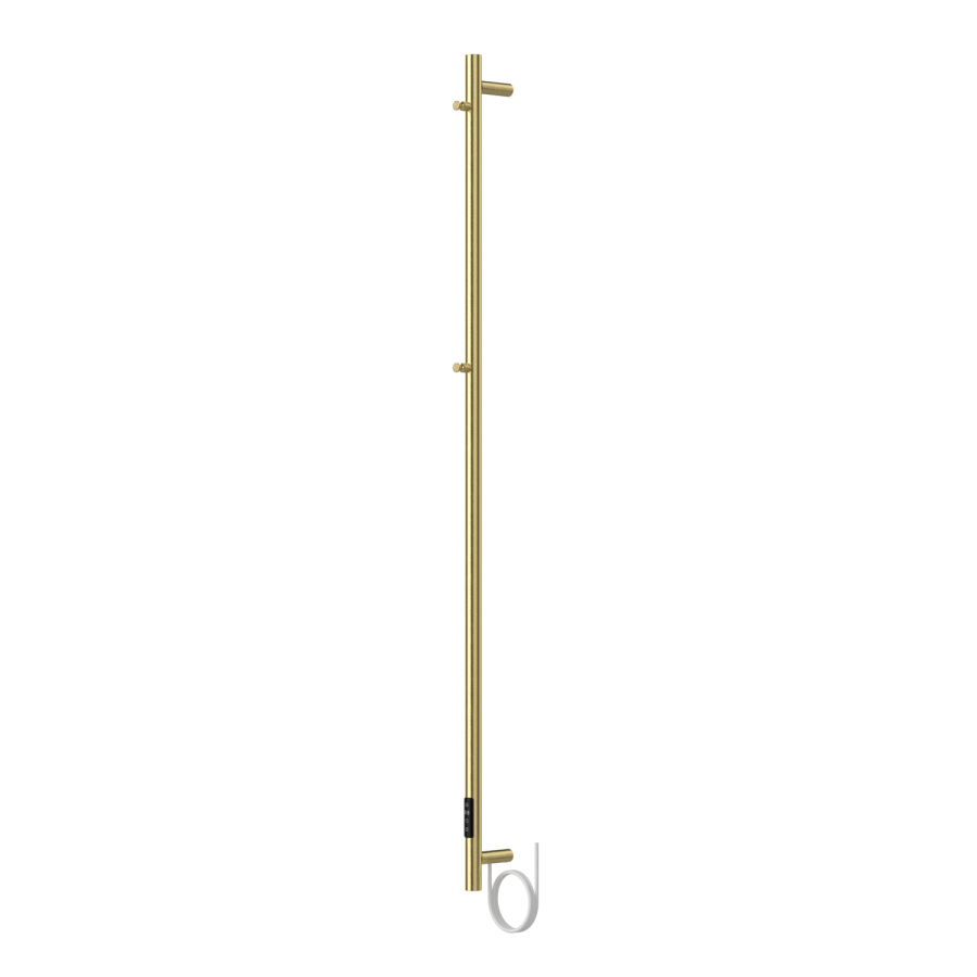 Brass Vertical Electric Towel Radiator 1600 x 73mm - Sagaro