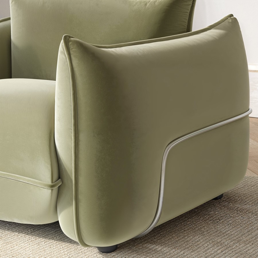 ALMOST PERFECT - Sage Green Velvet Armchair - Santo