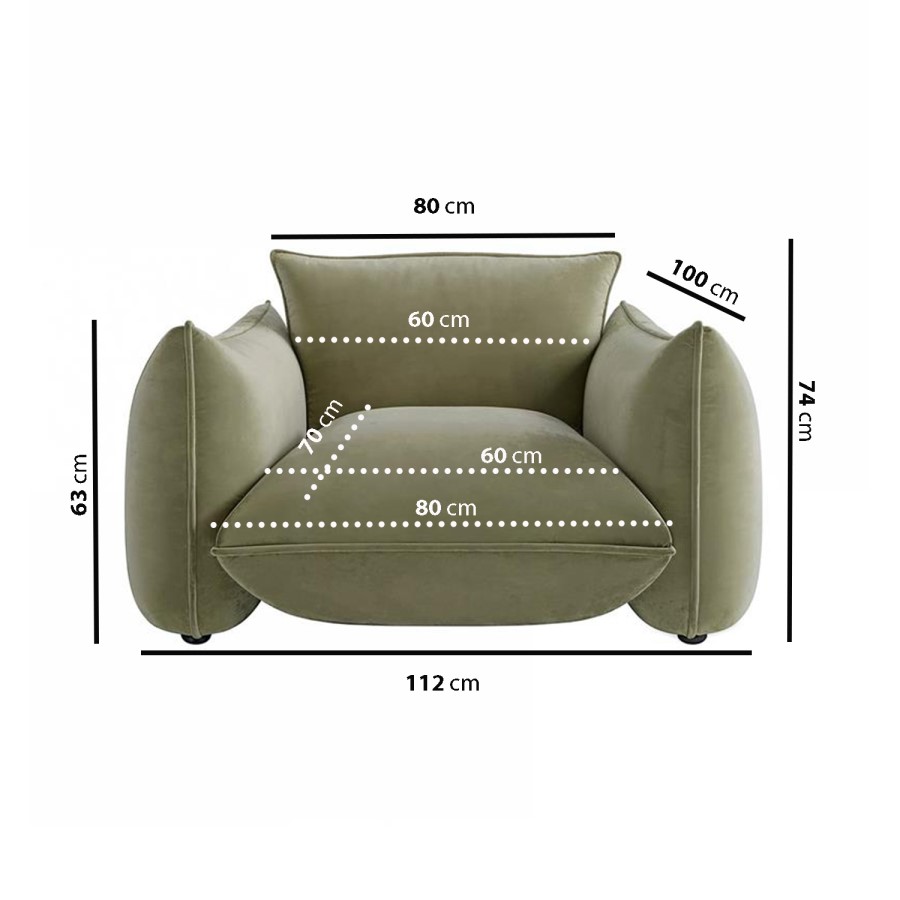 ALMOST PERFECT - Sage Green Velvet Armchair - Santo