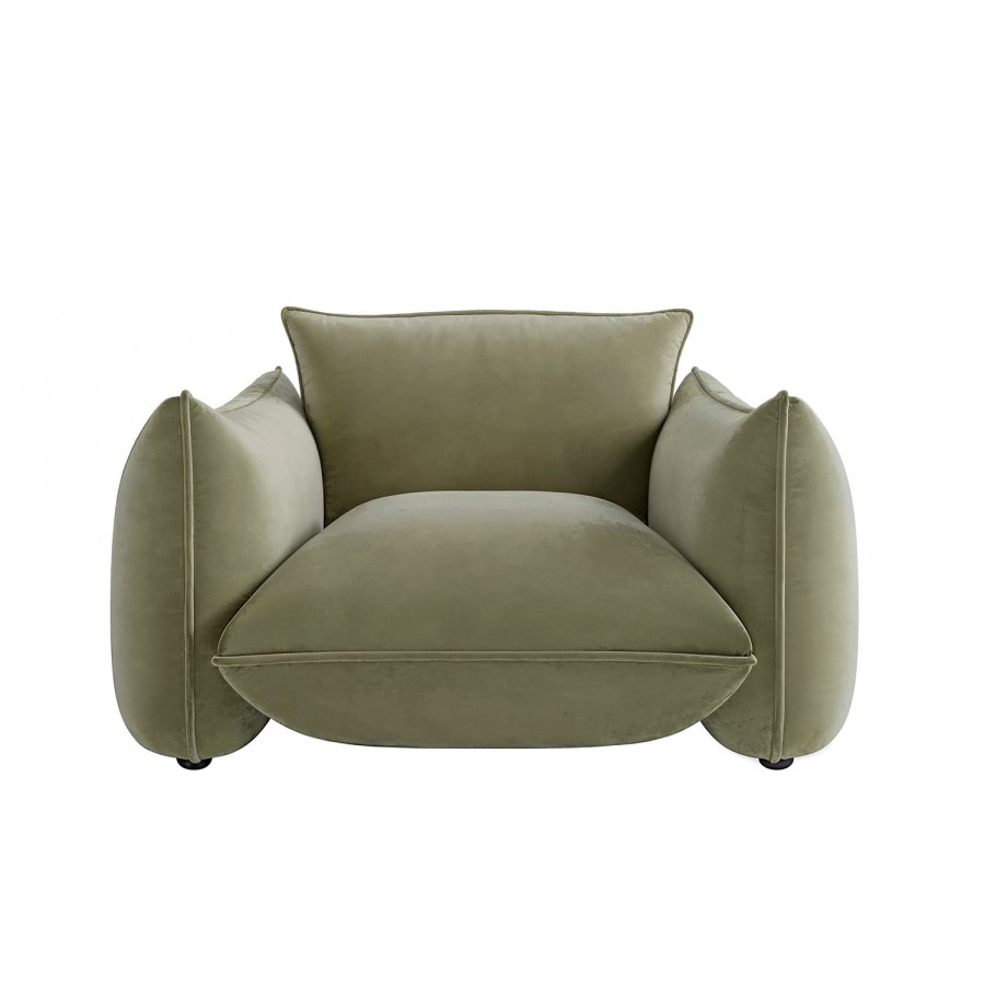 ALMOST PERFECT - Sage Green Velvet Armchair - Santo