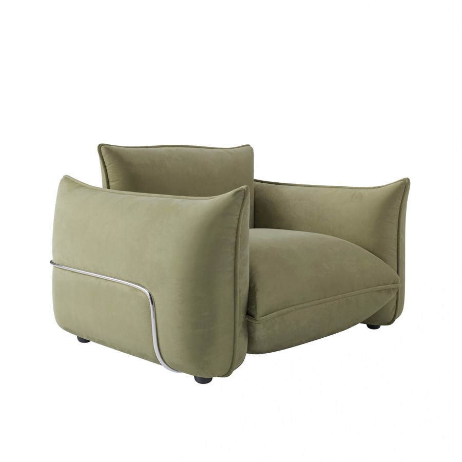 ALMOST PERFECT - Sage Green Velvet Armchair - Santo