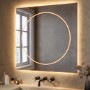 Square Front and Backlit Heated Bathroom Mirror with Lights 800mm - Saturn