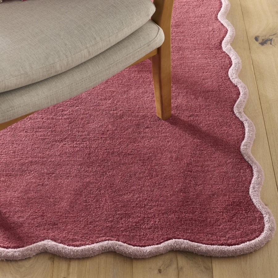Scalloped Pink Rug - 170 x 120 cm - Elsie - Origins
