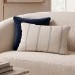 Blue Stripe Chenille Fibre Filled Sofa Scatter Cushion - 50 x 30cm - Payton
