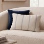 Blue Stripe Chenille Fibre Filled Sofa Scatter Cushion - 50 x 30cm - Payton