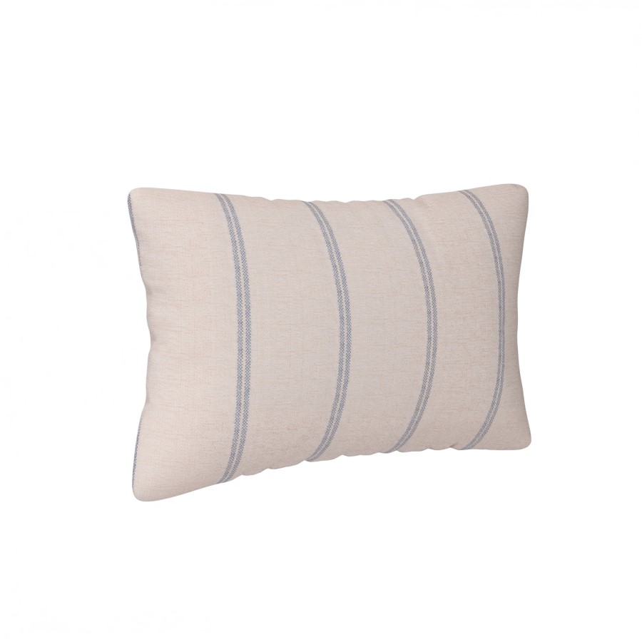 Blue Stripe Chenille Fibre Filled Sofa Scatter Cushion - 50 x 30cm - Payton
