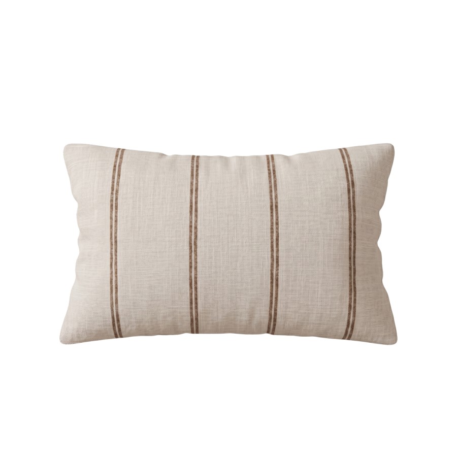 Burnt Orange Stripe Chenille Fibre Filled Sofa Scatter Cushion - 50 x 30cm - Payton