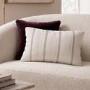 Grey Stripe Chenille Fibre Filled Sofa Scatter Cushion - 50 x 30cm - Payton