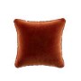 Burnt Orange Velvet Fibre Filled Sofa Scatter Cushion - 50 x 50cm - Payton