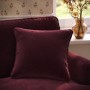 Burgundy Velvet Fibre Filled Sofa Scatter Cushion - 50 x 50cm - Payton