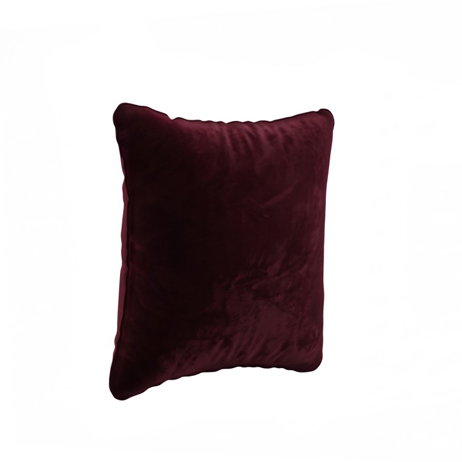 Burgundy Velvet Fibre Filled Sofa Scatter Cushion - 50 x 50cm - Payton