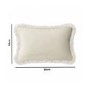 Beige Velvet Fibre Filled Fringed Sofa Scatter Cushion - 50 x 30cm - Jora