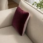 Pink and Burgundy Velvet Fibre Filled Reversible Sofa Scatter Cushion - 45 x 45cm - Orin