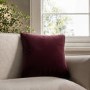 Pink and Burgundy Velvet Fibre Filled Reversible Sofa Scatter Cushion - 45 x 45cm - Orin