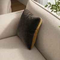 Green and Yellow Velvet Fibre Filled Reversible Sofa Scatter Cushion - 45 x 45cm - Orin