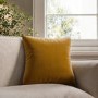 Green and Yellow Velvet Fibre Filled Reversible Sofa Scatter Cushion - 45 x 45cm - Orin