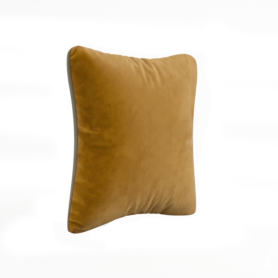 Green and Yellow Velvet Fibre Filled Reversible Sofa Scatter Cushion - 45 x 45cm - Orin