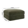 Khaki Green Velvet Ottoman Storage Footstool - Sade