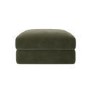 Khaki Green Velvet Ottoman Storage Footstool - Sade