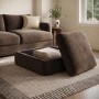 ONLY OPENED - Chocolate Brown Velvet Ottoman Storage Footstool - Sade